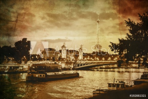 Picture of Eiffel Tower vintage Selective focus 